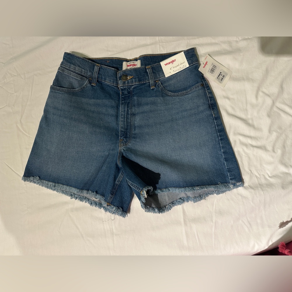 Wrangler Retro Women's Medium Wash Frayed Shorts Size 10